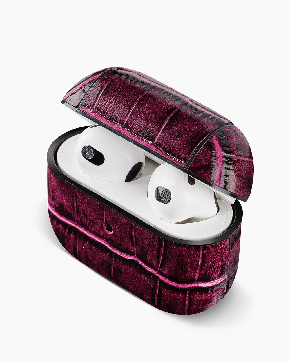 Deri AirPods Kılıfı | Mürdüm Croco