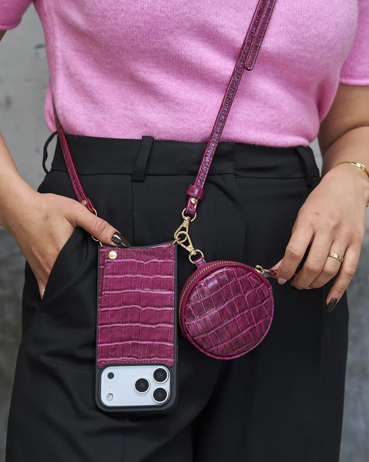 Mürdüm Croco Mini Cüzdan