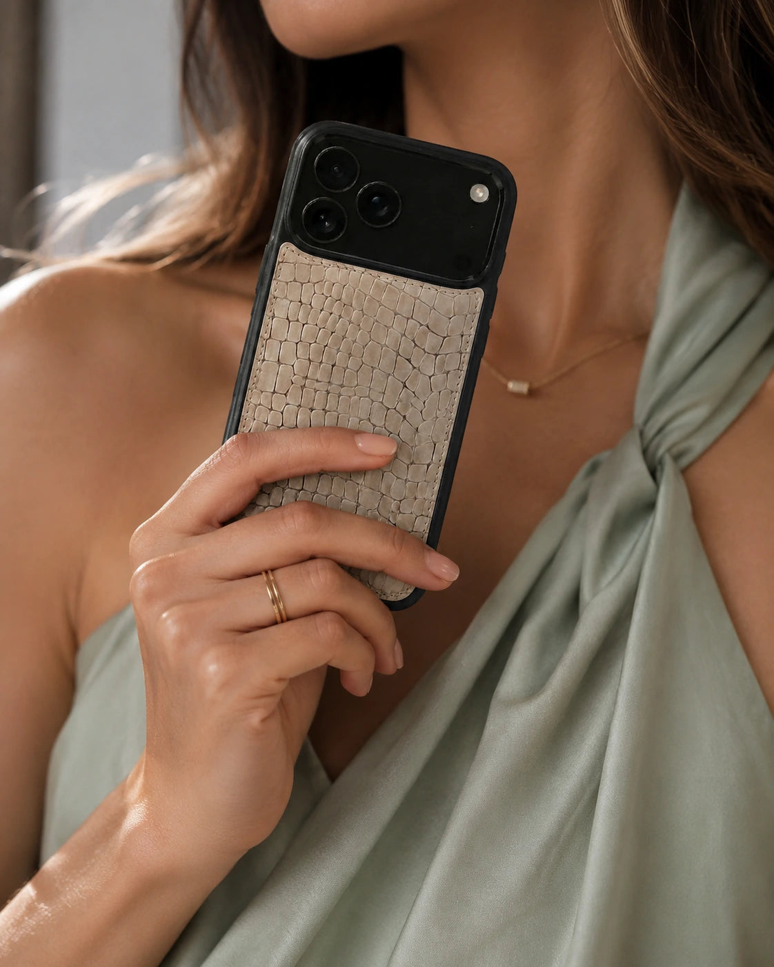 Premium iPhone Kılıfı | Natural Küçük Croco