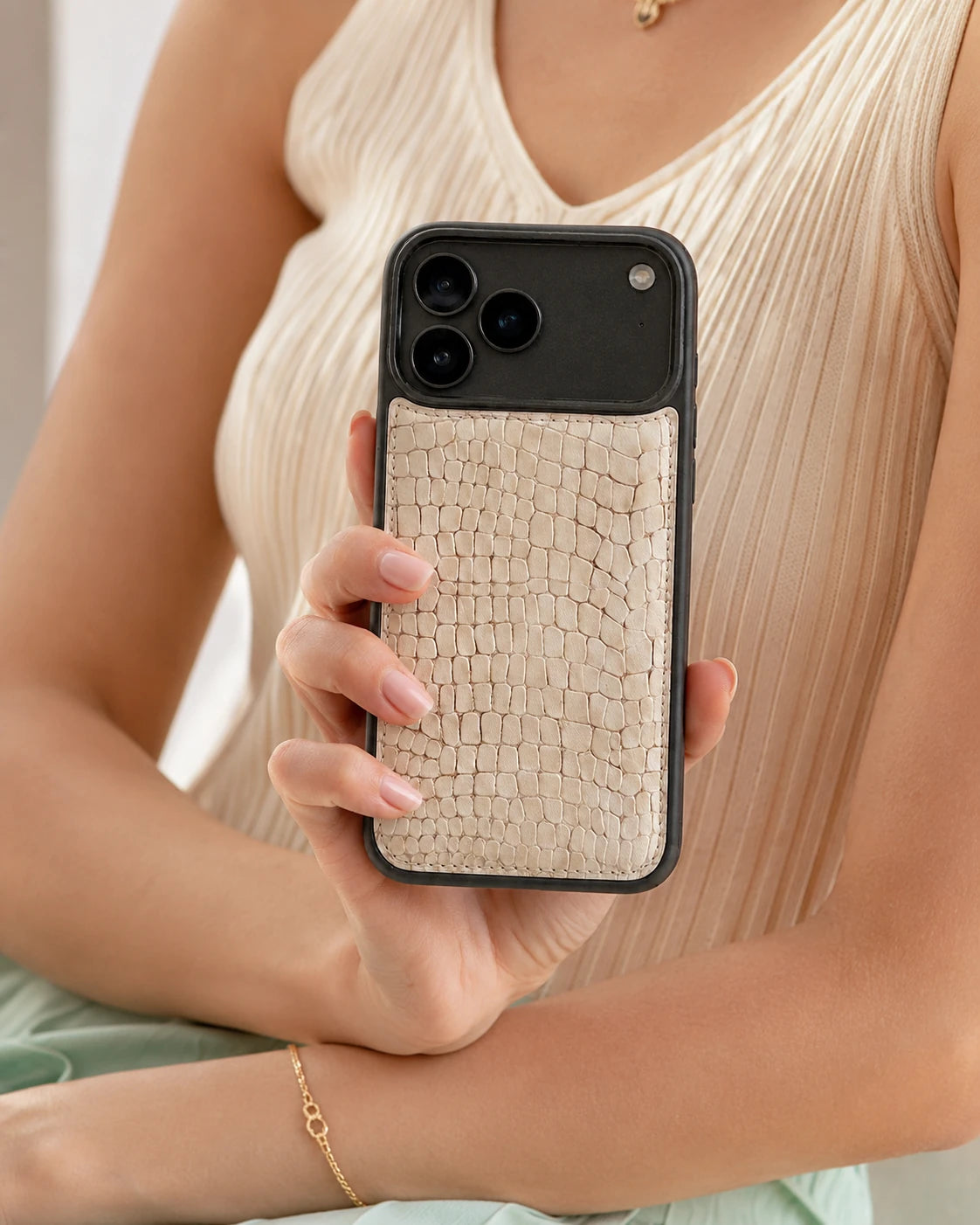 Premium iPhone Kılıfı | Natural Küçük Croco