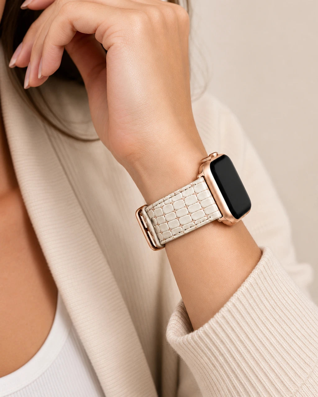 Apple Watch Deri Kordon | Natural Küçük Croco