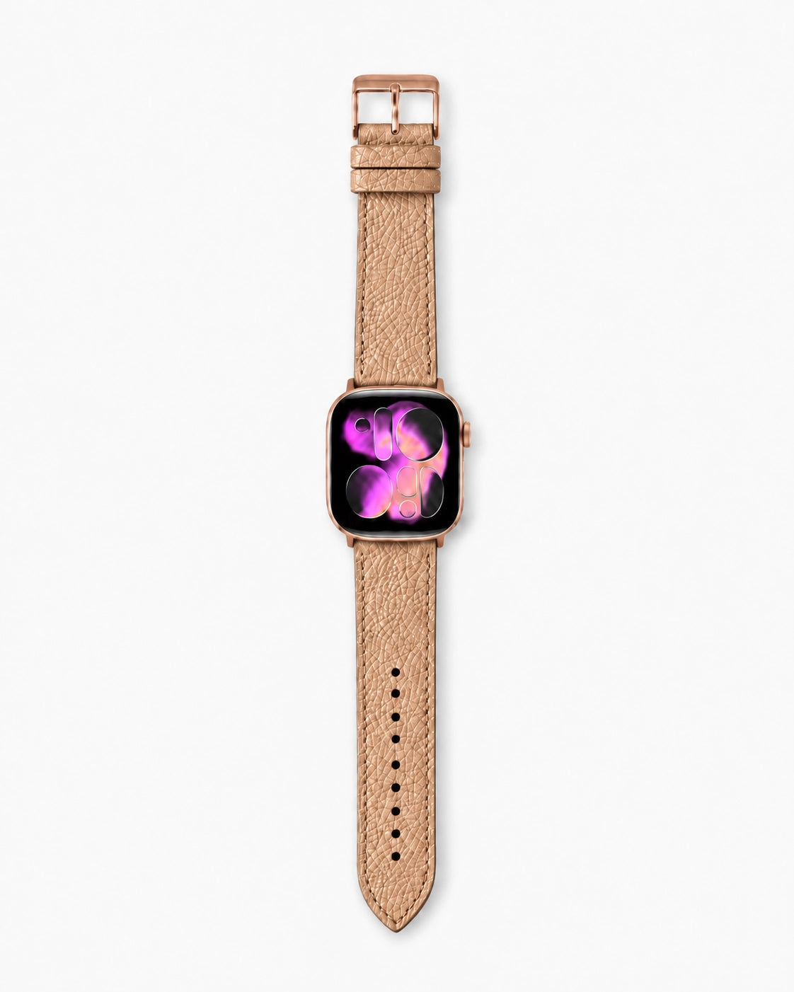 Apple Watch Deri Kordon | Parlak Rose Gold Togo