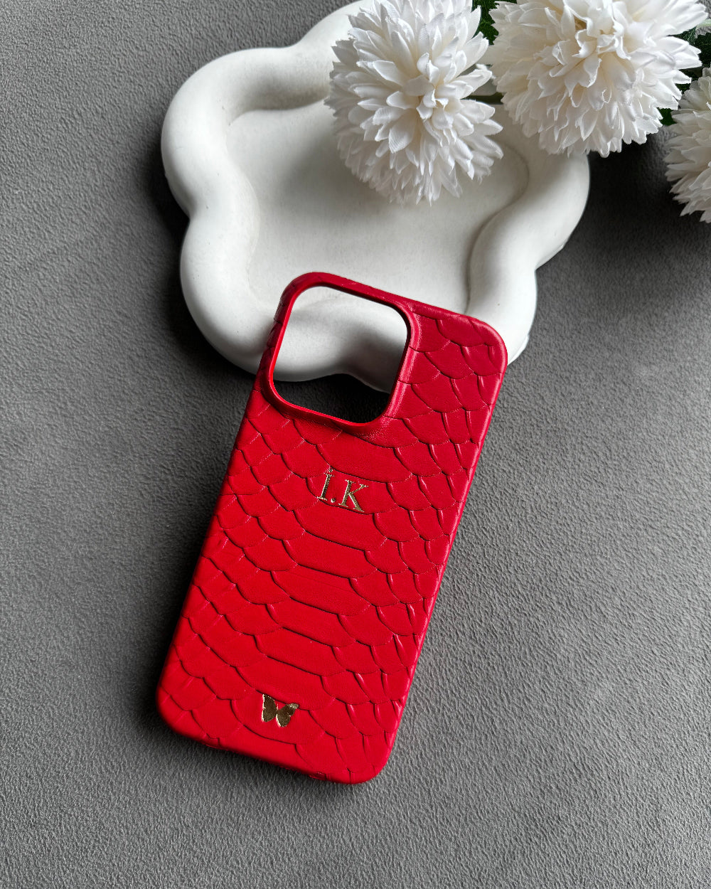Piton Serisi Deri iPhone Kılıfı | Kırmızı