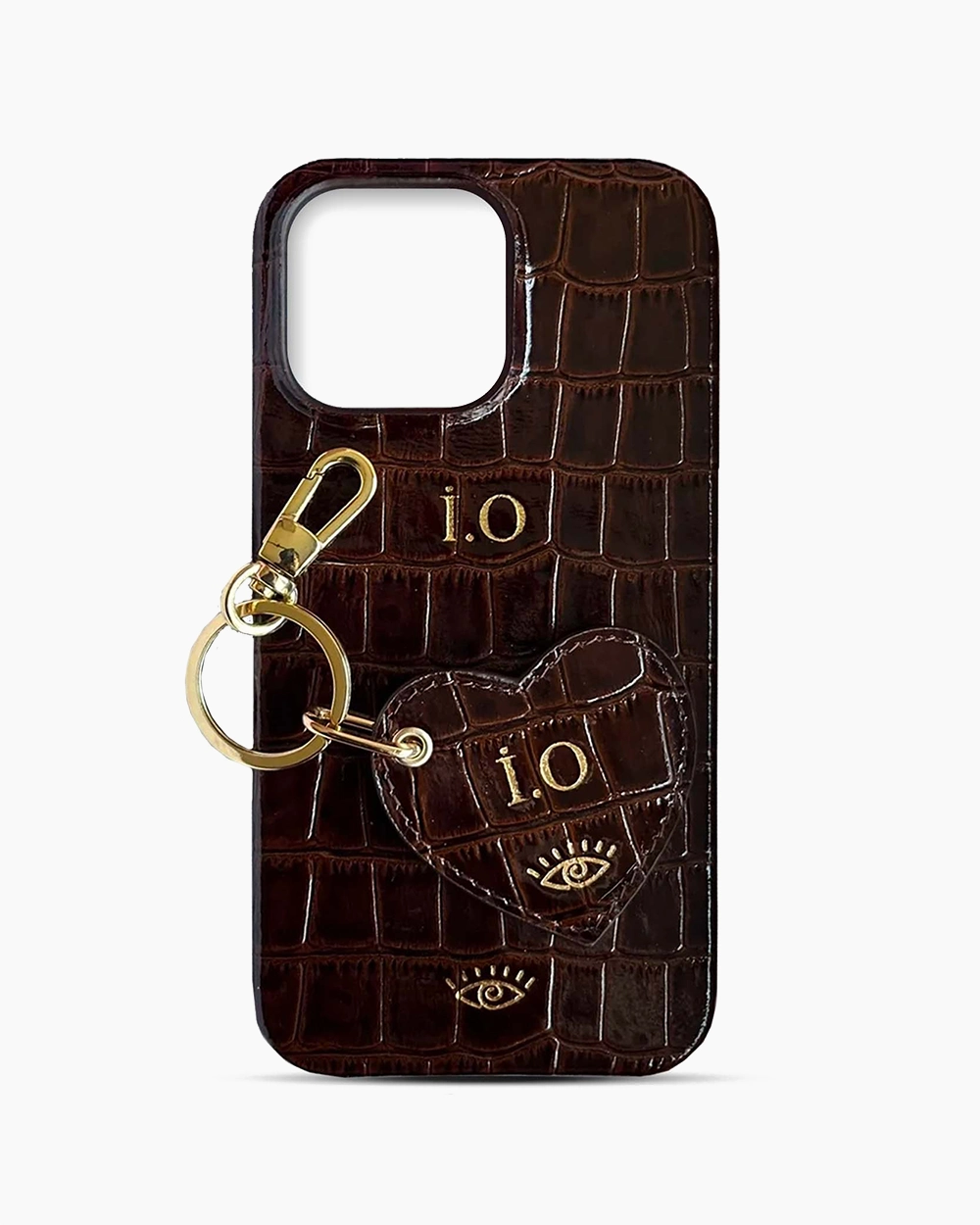 iPhone Kılıfı ve Anahtarlık Seti | Acı Kahve Rugan Croco