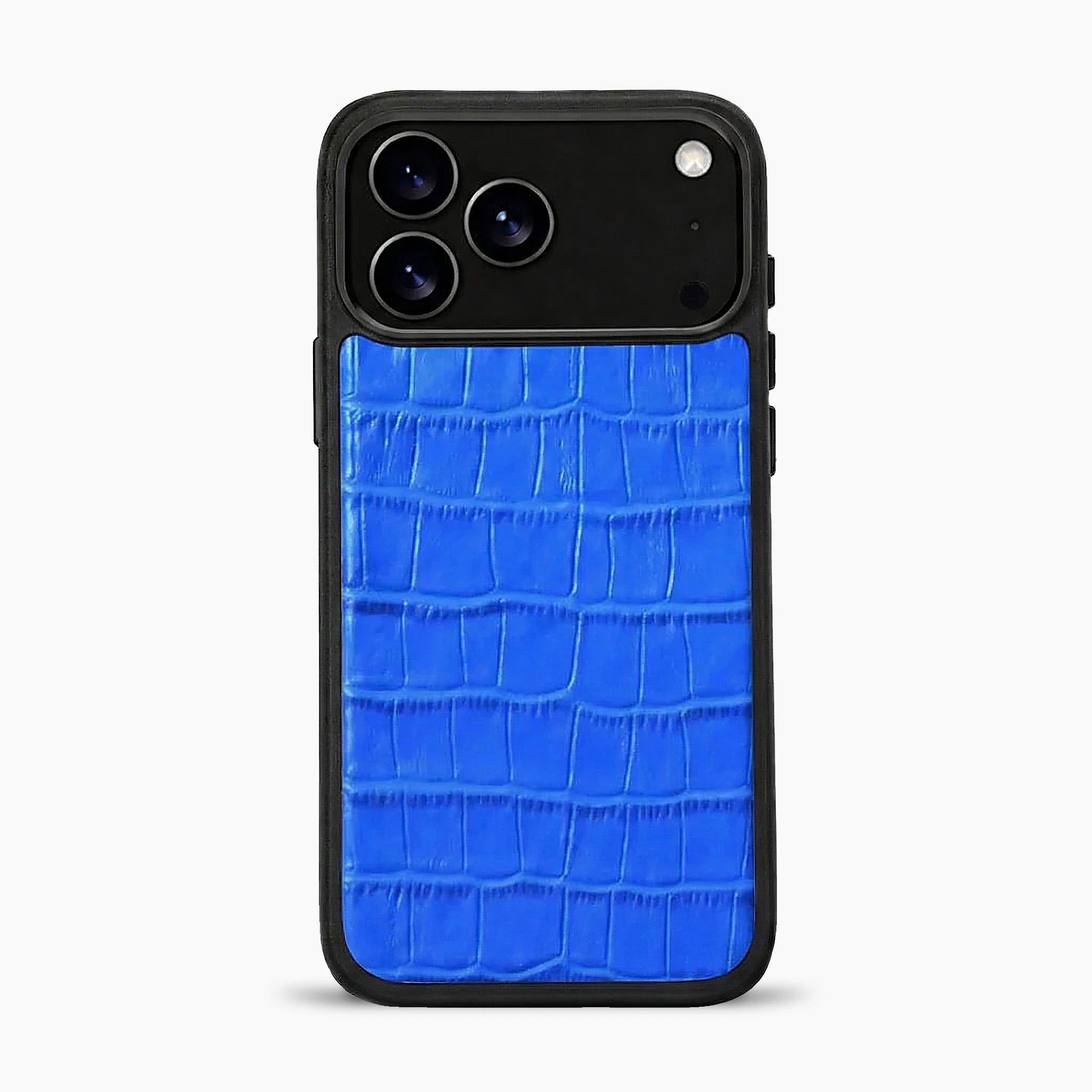 Deri iPhone Kılıfı | Saks Mavi Mat Croco | Havuz