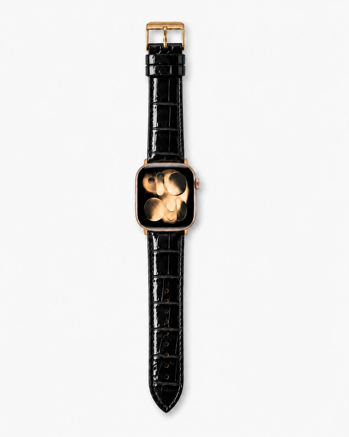 Apple Watch Deri Kordon | Siyah Rugan Croco