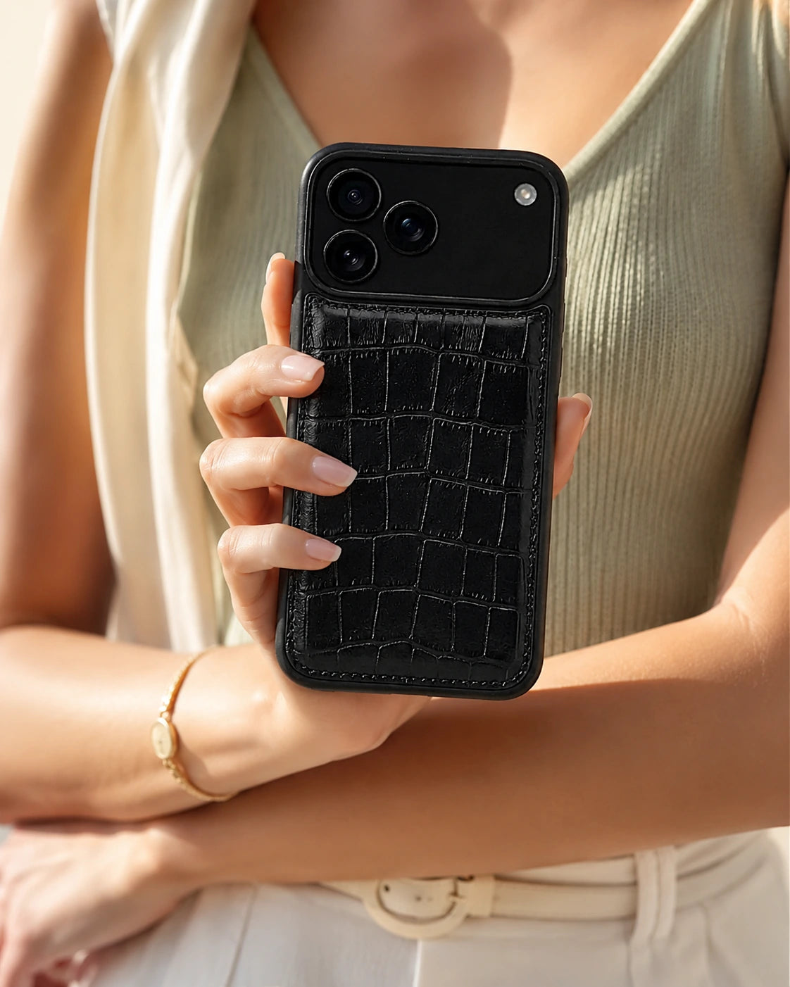 Premium iPhone Kılıfı | Siyah Mat Croco