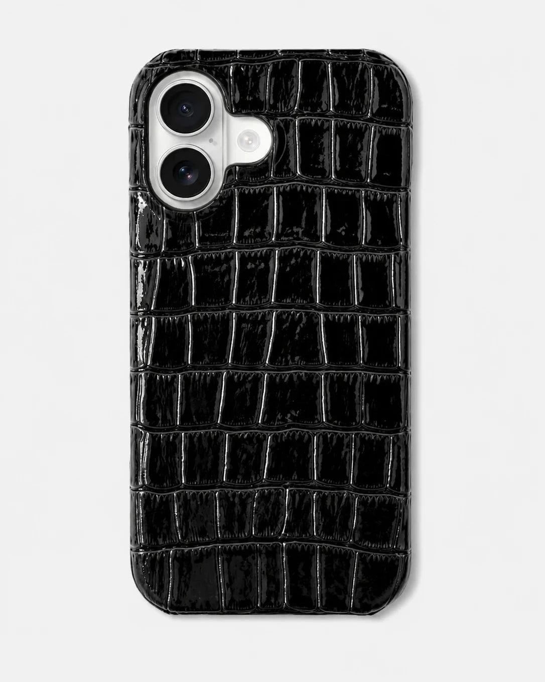 Siyah Rugan Croco Deri iPhone Kılıfı