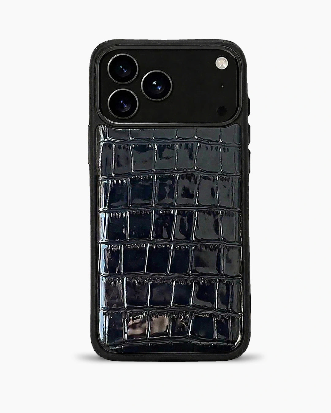 Deri iPhone Kılıfı | Siyah Rugan Croco | Havuz