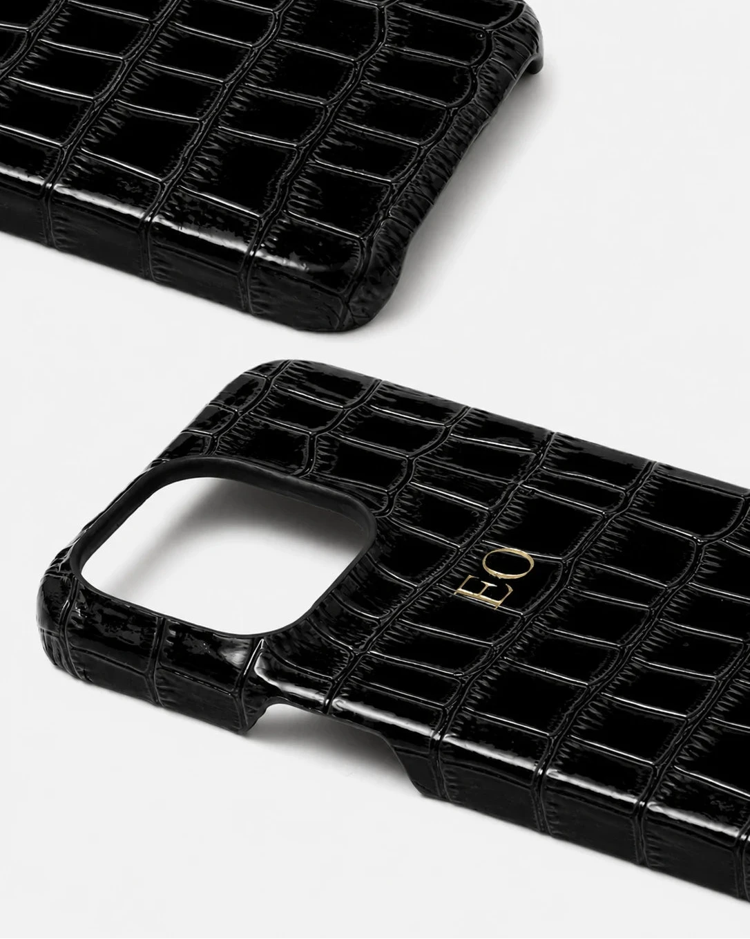 Siyah Rugan Croco Deri iPhone Kılıfı