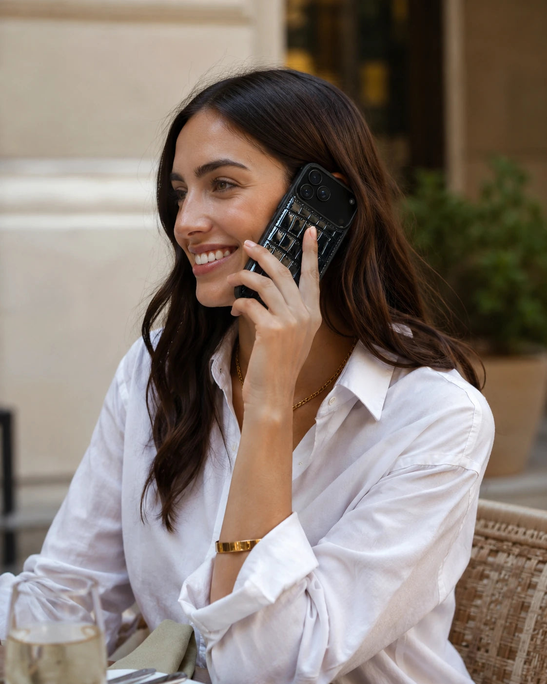 Premium iPhone Kılıfı | Siyah Rugan Croco