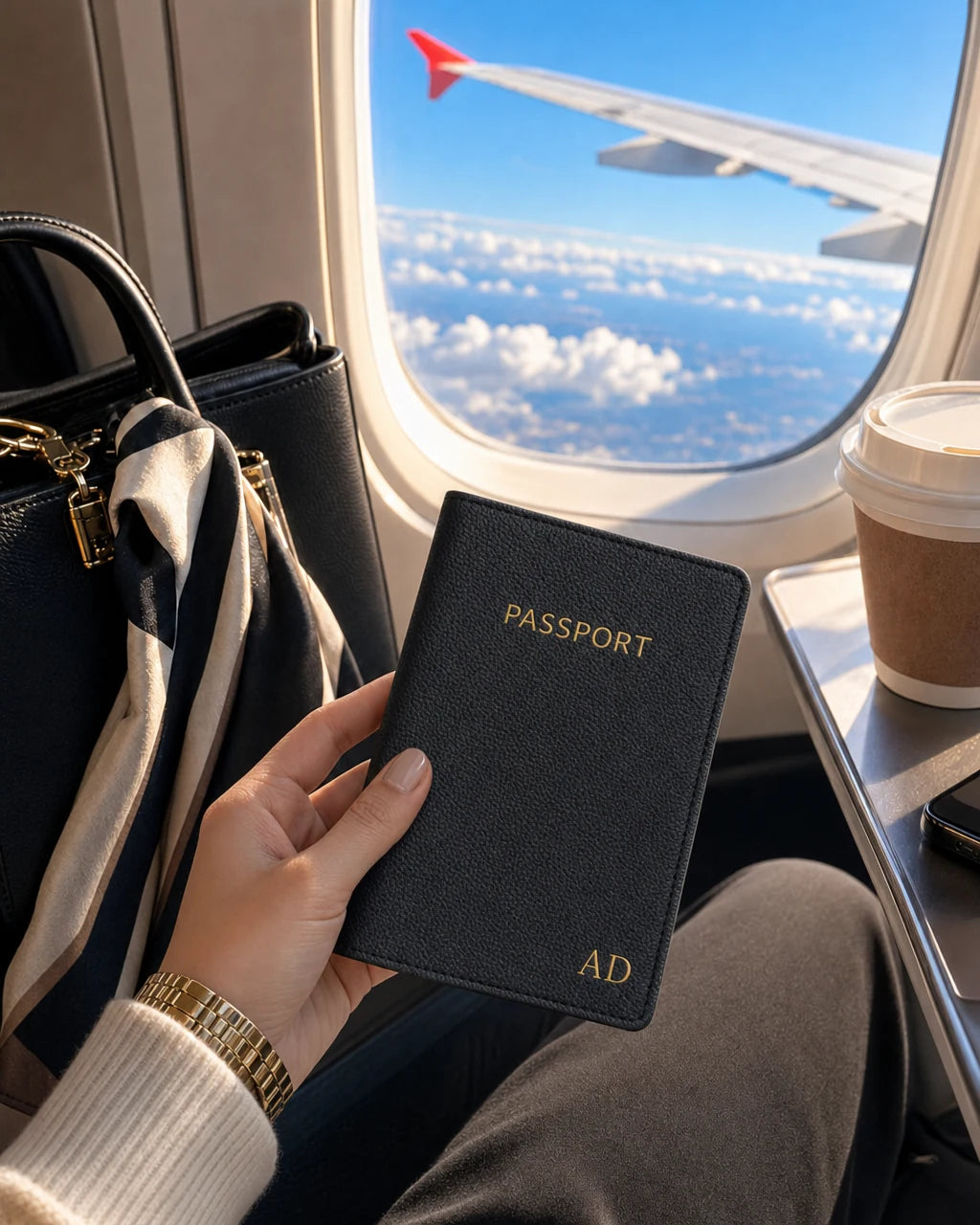 Siyah Togo deri pasaport kılıfı - görsel 2
