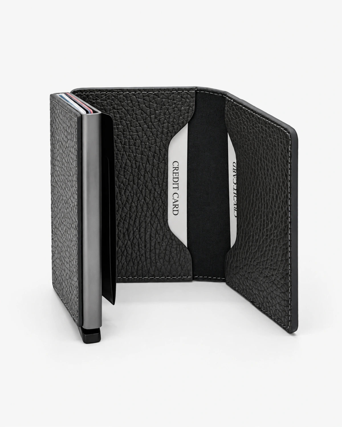 Troya Smart Slim Mekanizmalı Deri Kartlık | Gri Togo