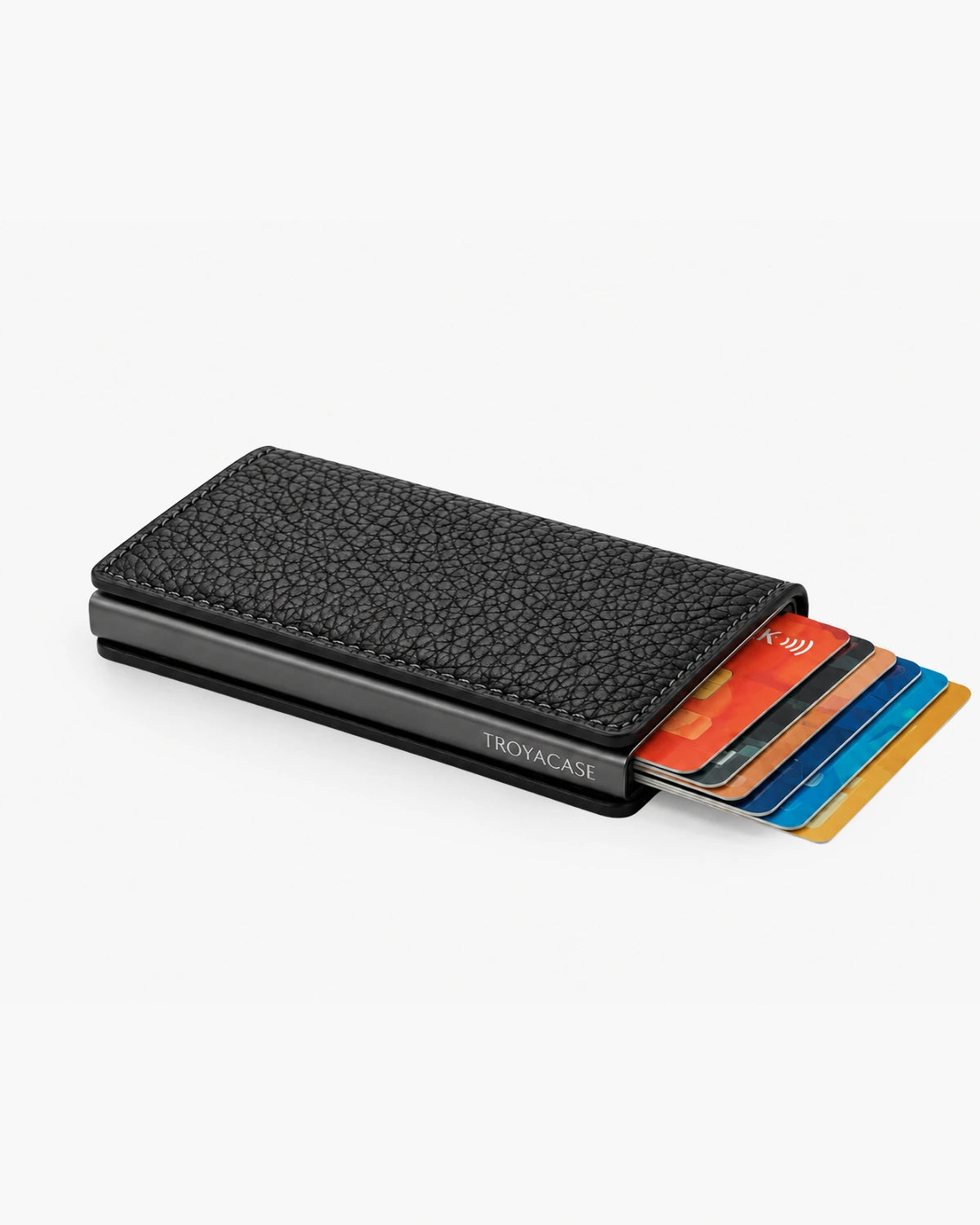 Troya Smart Slim Mekanizmalı Deri Kartlık | Gri Togo