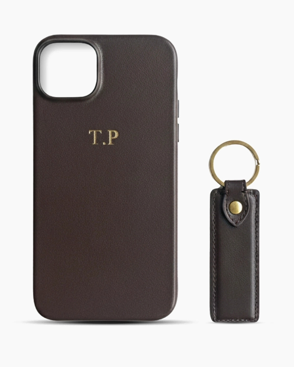 iPhone Kılıfı ve Anahtarlık Seti | Soft Kahve Deri