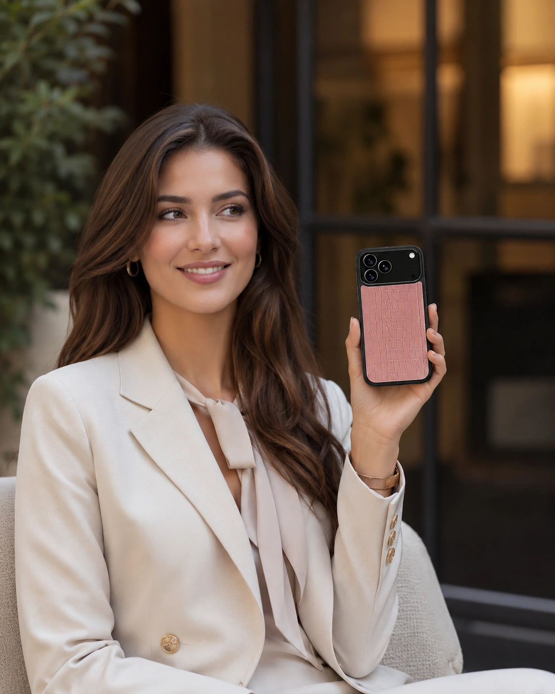 Deri iPhone Kılıfı | Somon Mat Croco | Havuz