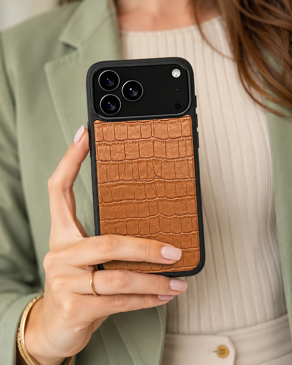 Deri iPhone Kılıfı | Taba Mat Croco | Havuz