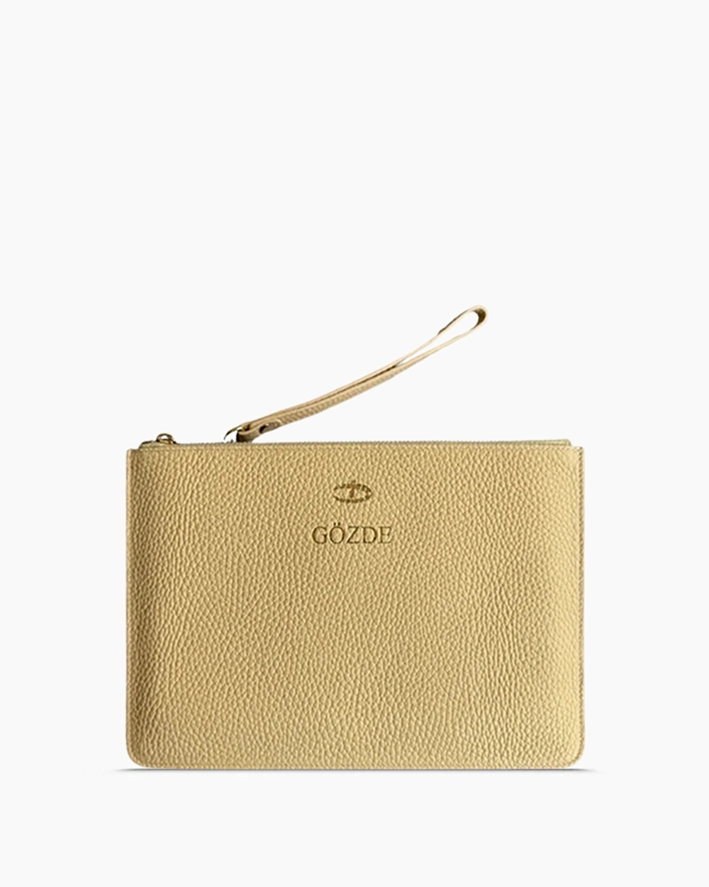 Deri Clutch Çanta | Krem Togo