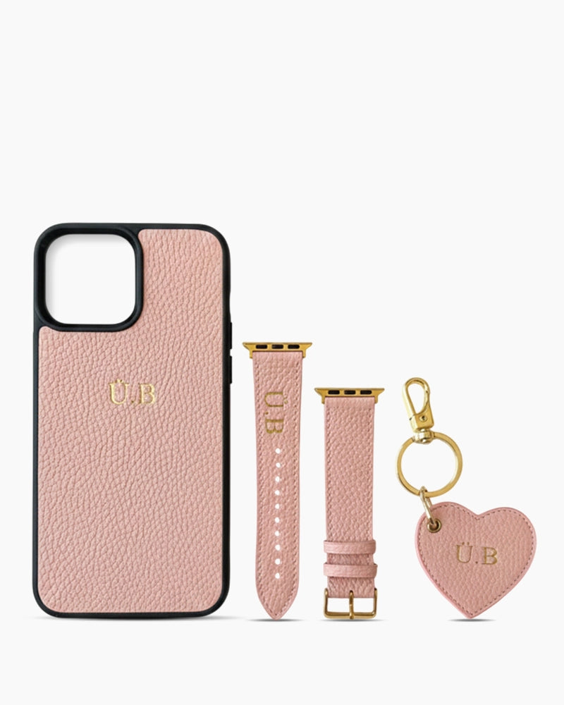 iPhone Kılıfı, Anahtarlık ve Apple Watch Kordonu Seti | Pudra Togo
