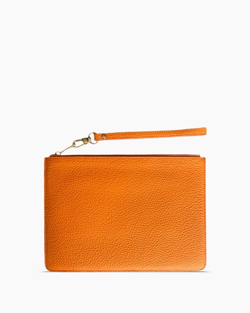 Deri Clutch Çanta | Turuncu Togo