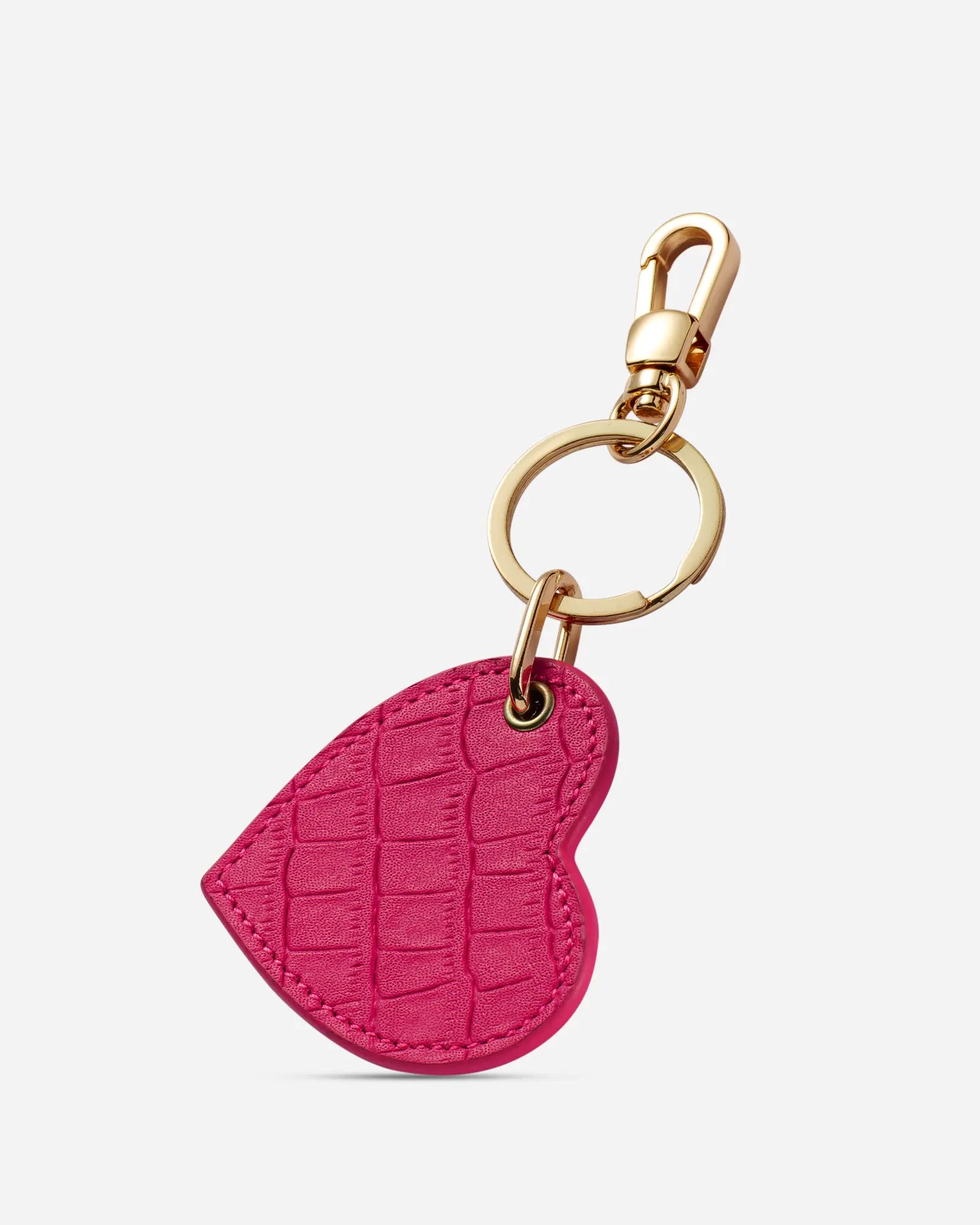 Kalp Anahtarlık- Mat Croco Pembe