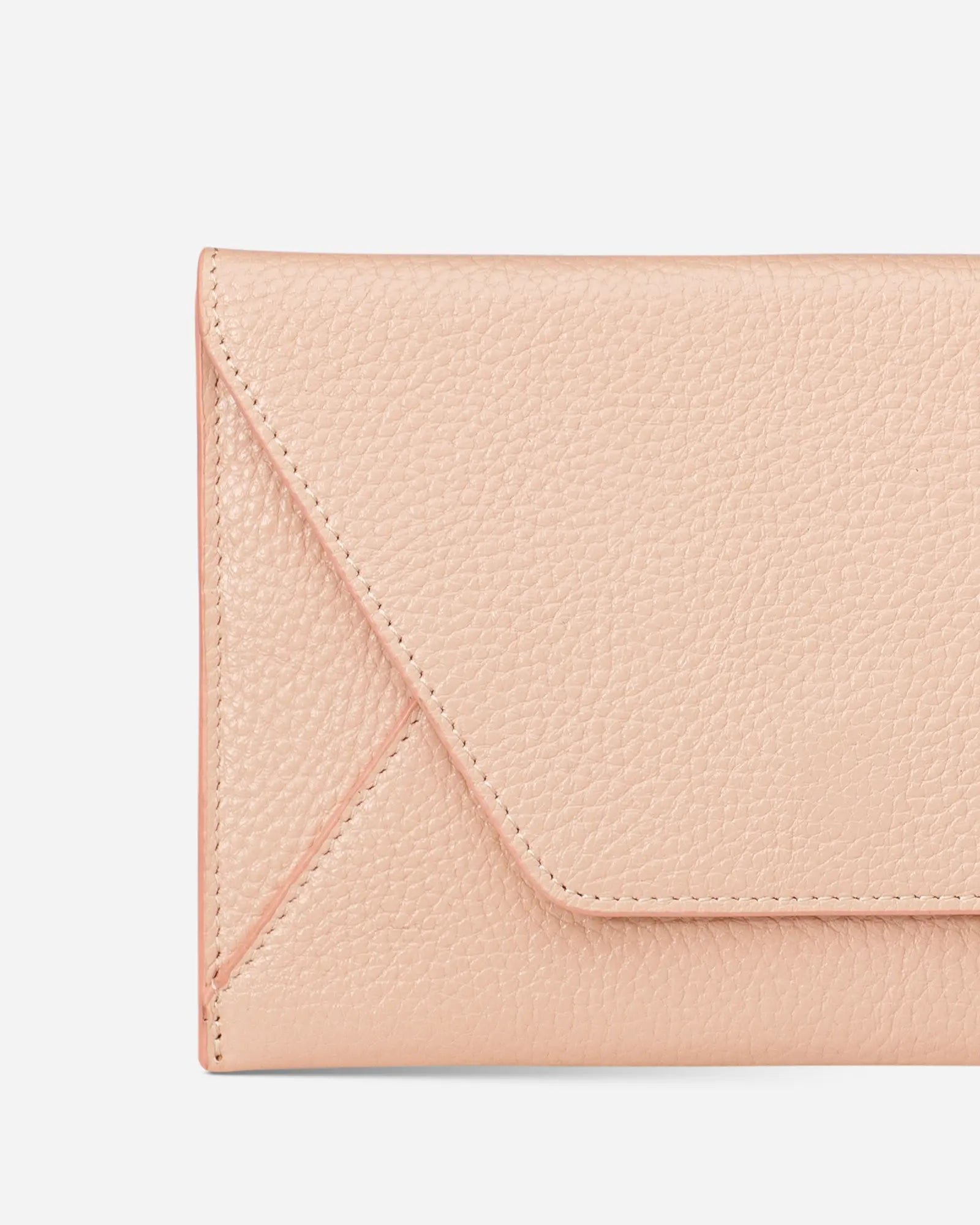 Deri Zarf Cüzdan Flotur Pudra pembe