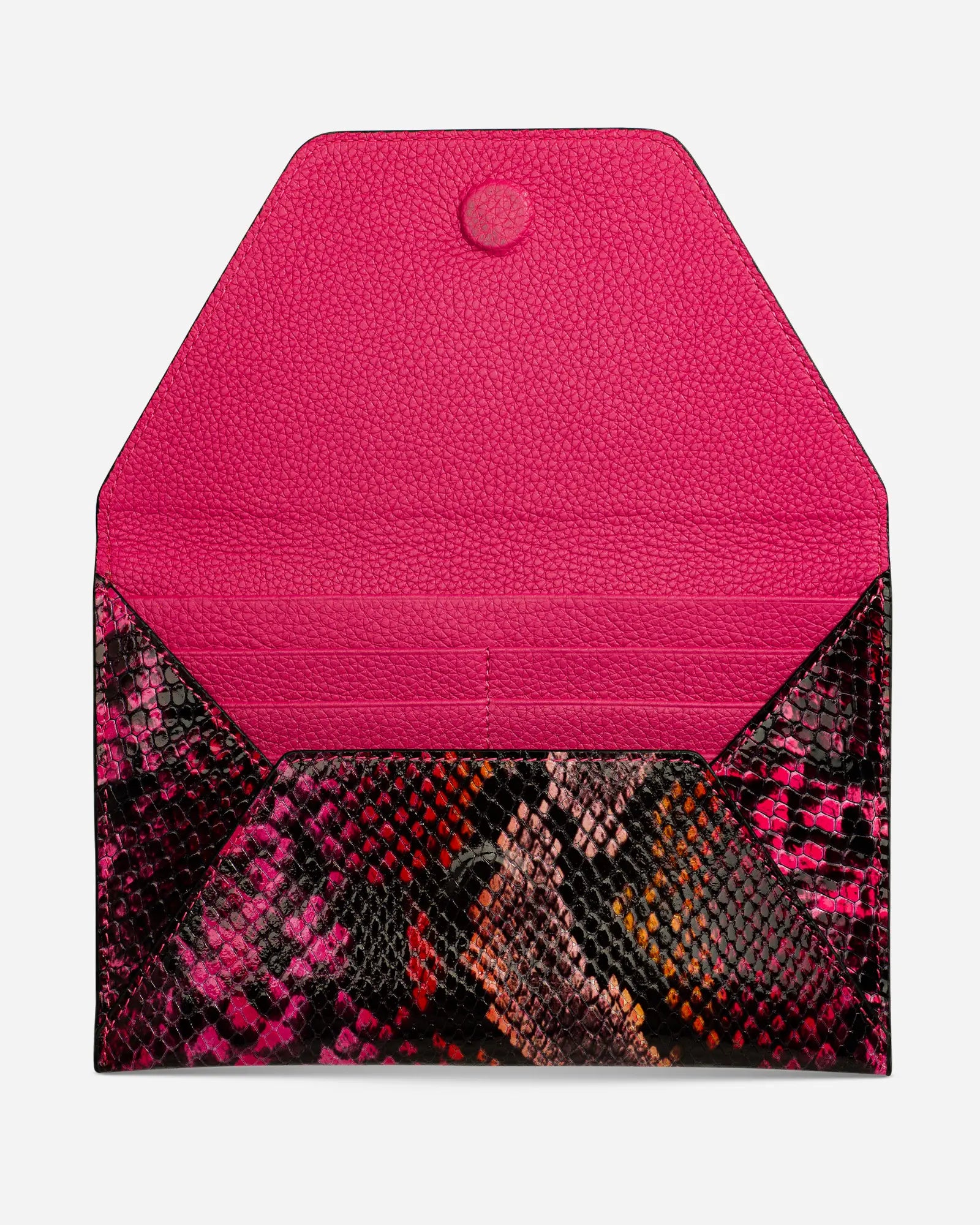 Deri Zarf Cüzdan Pembe Piton