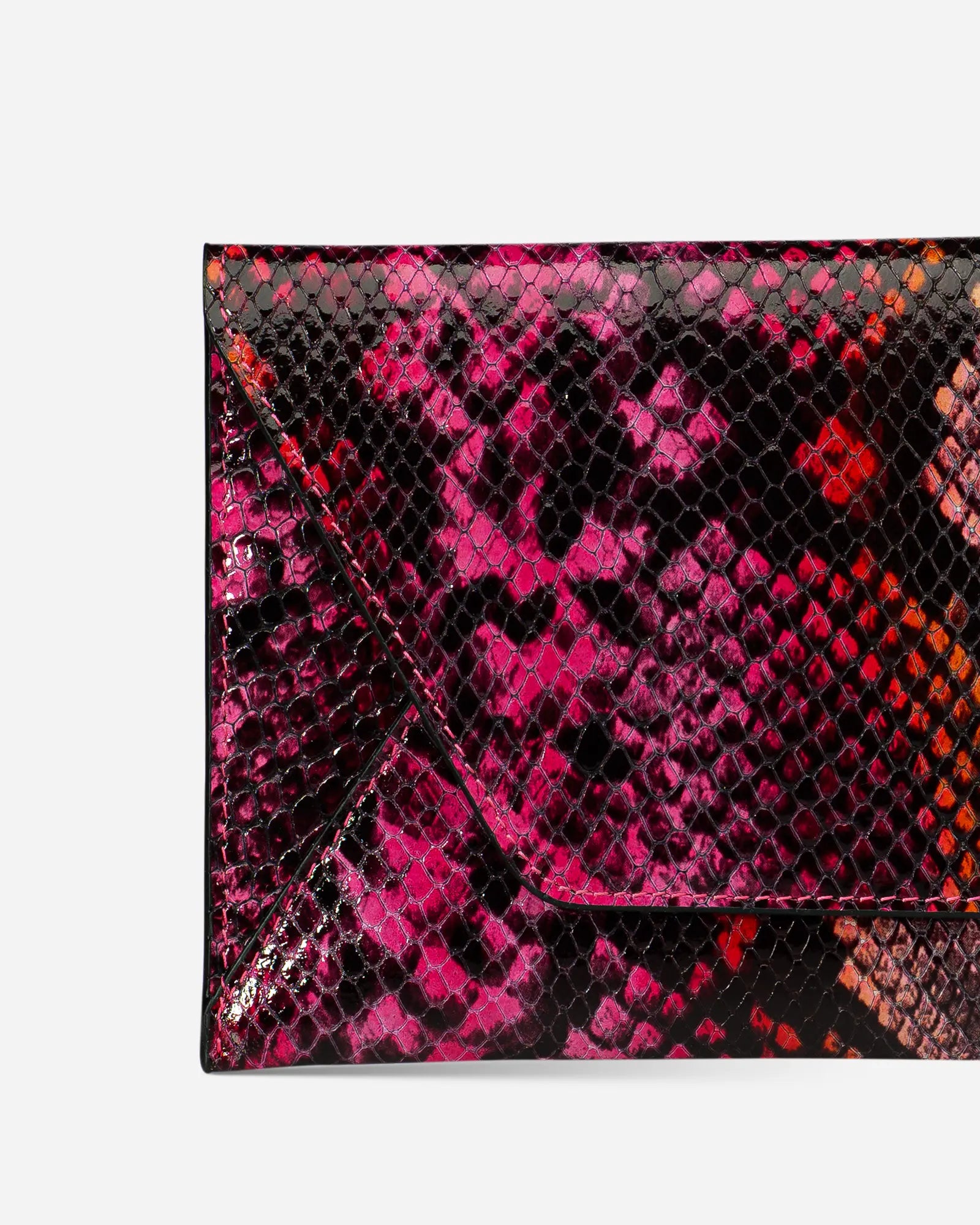 Deri Zarf Cüzdan Pembe Piton