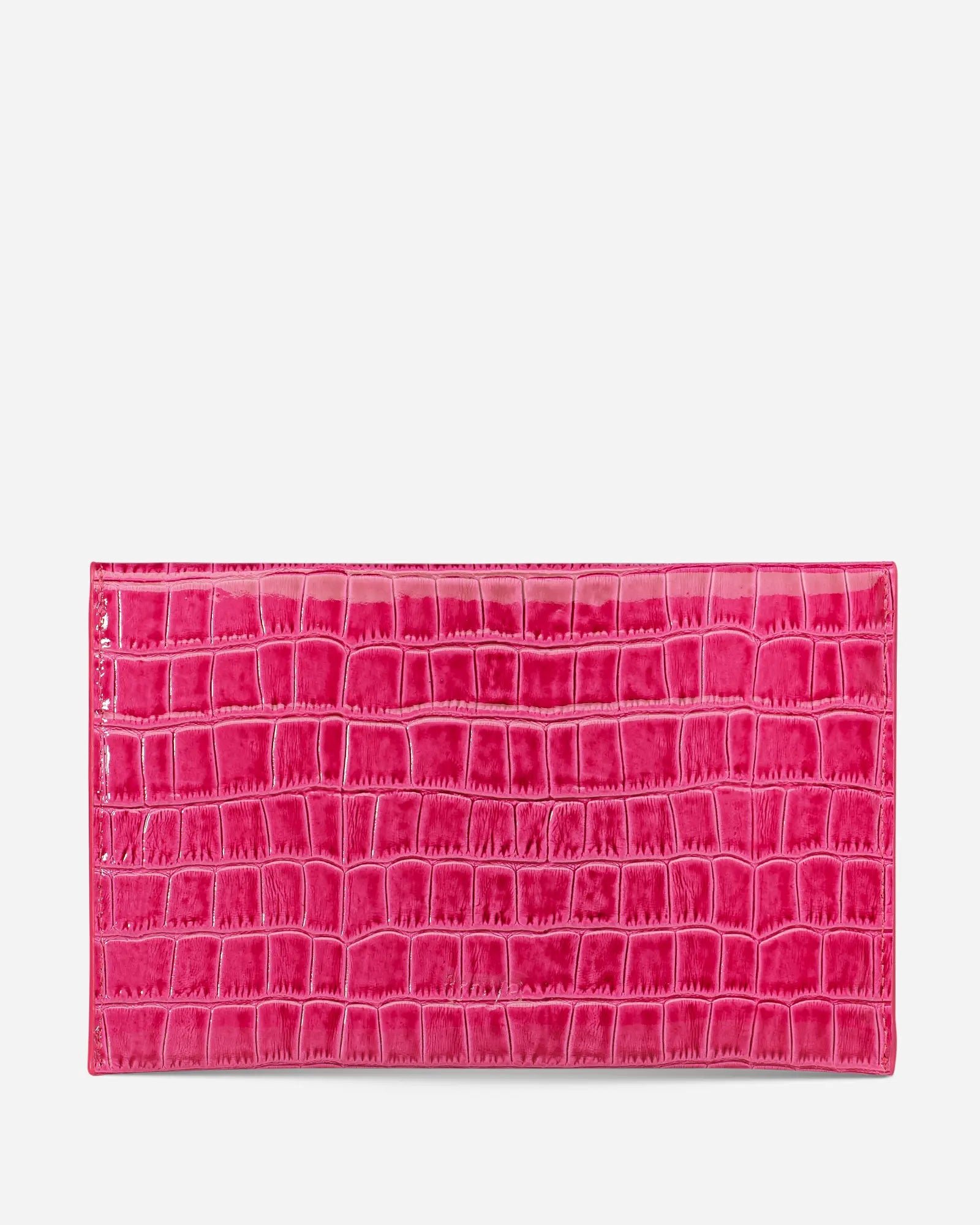 Deri Zarf Cüzdan Fuşya Croco