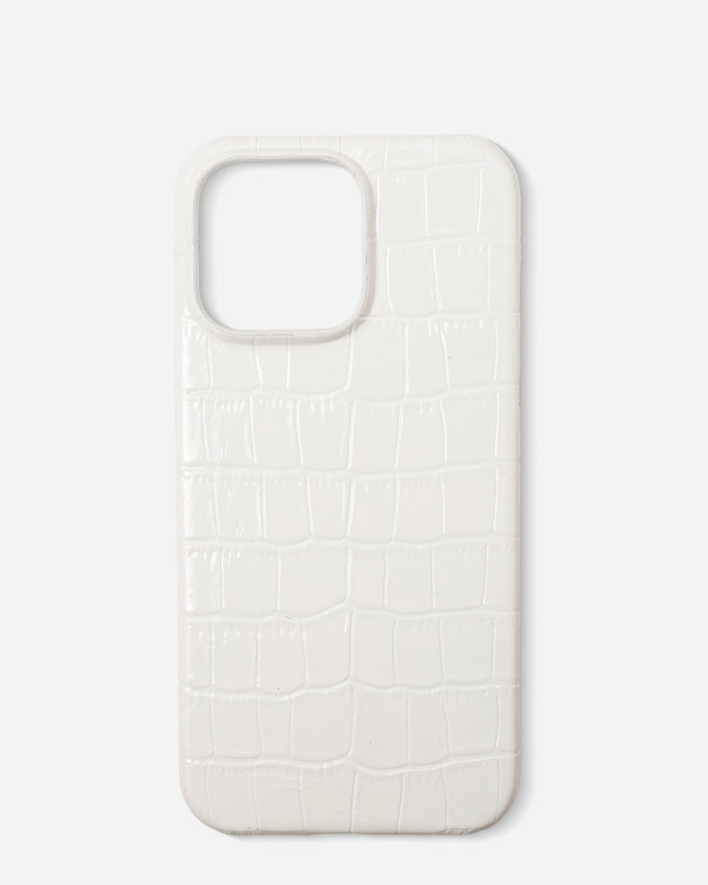Emerald Beyaz Rugan Croco Deri iPhone Kılıf