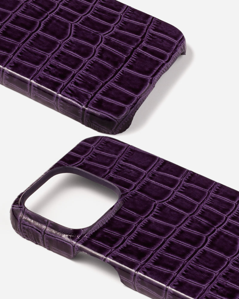 Mor Rugan Croco Deri Telefon Kılıfı