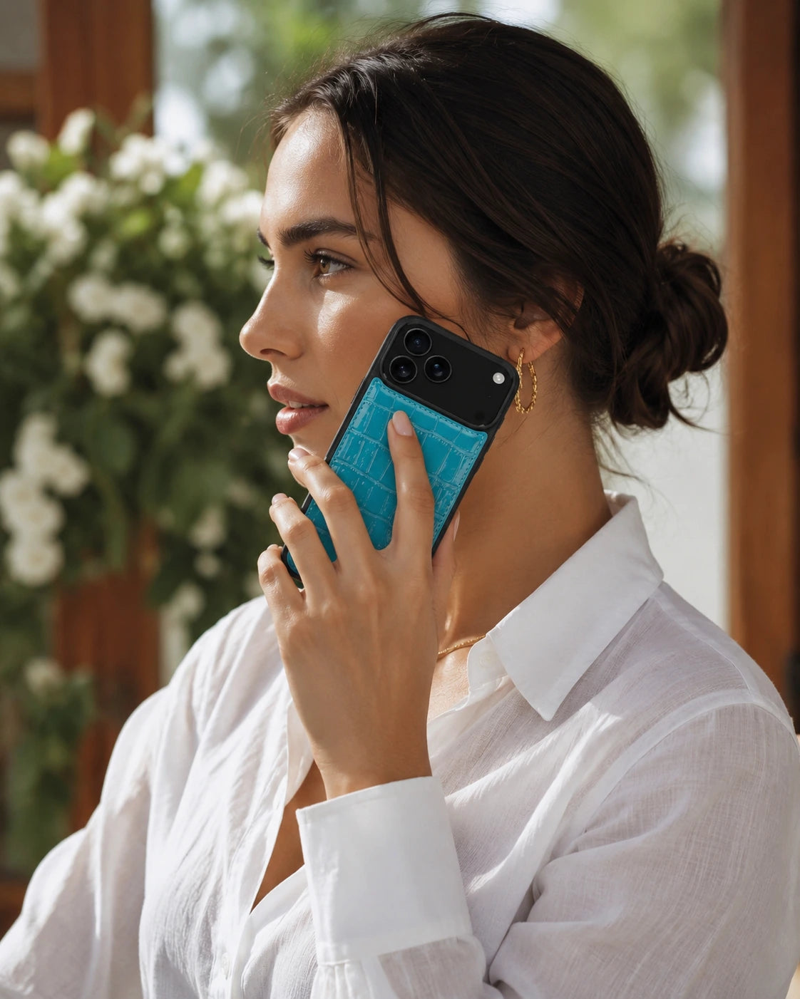 Premium iPhone Kılıfı | Turkuaz Rugan Croco