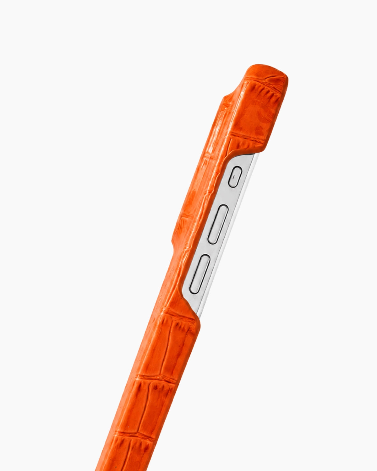 Turuncu Mat Croco Deri iPhone Kılıfı