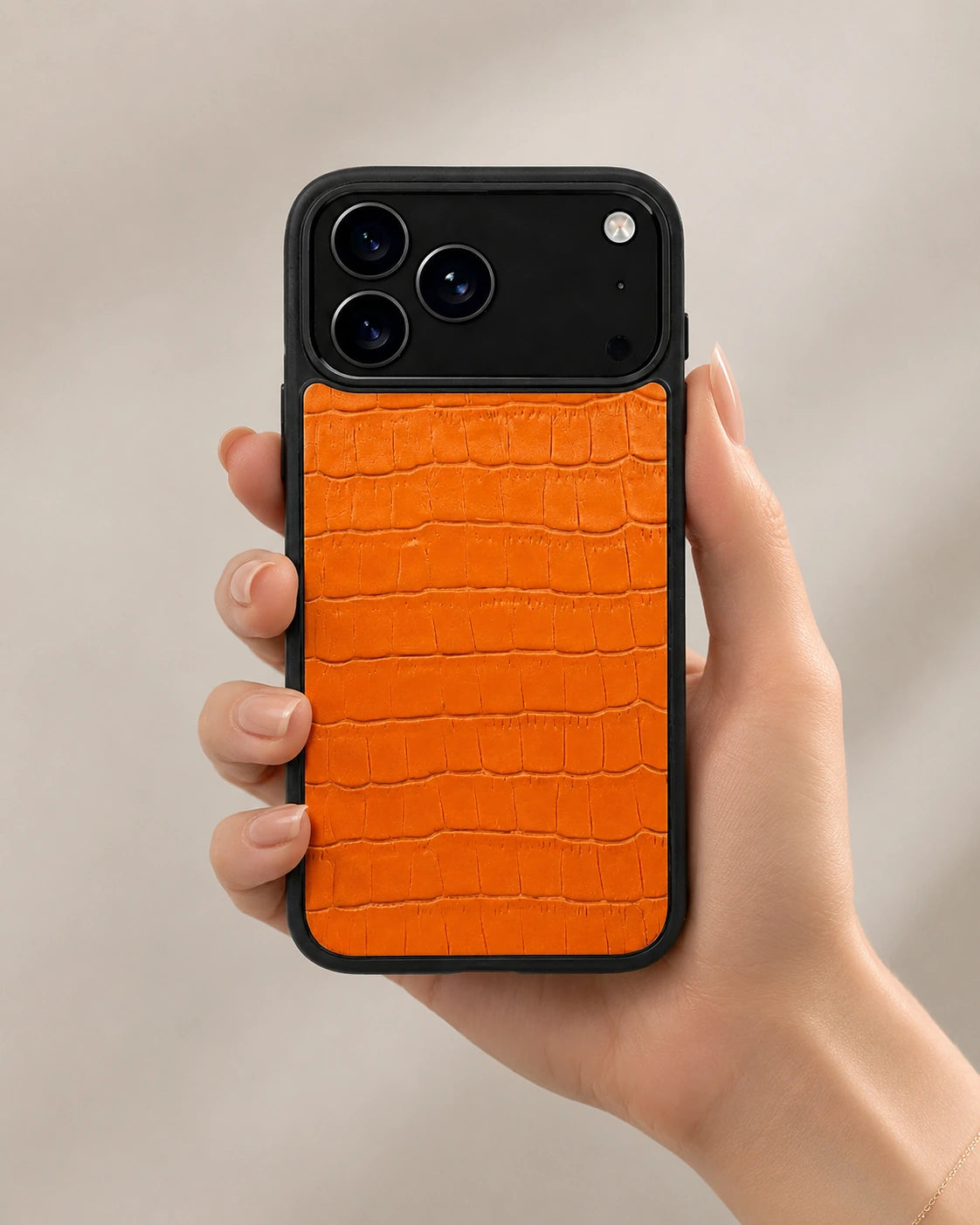 Deri iPhone Kılıfı | Turuncu Mat Croco | Havuz