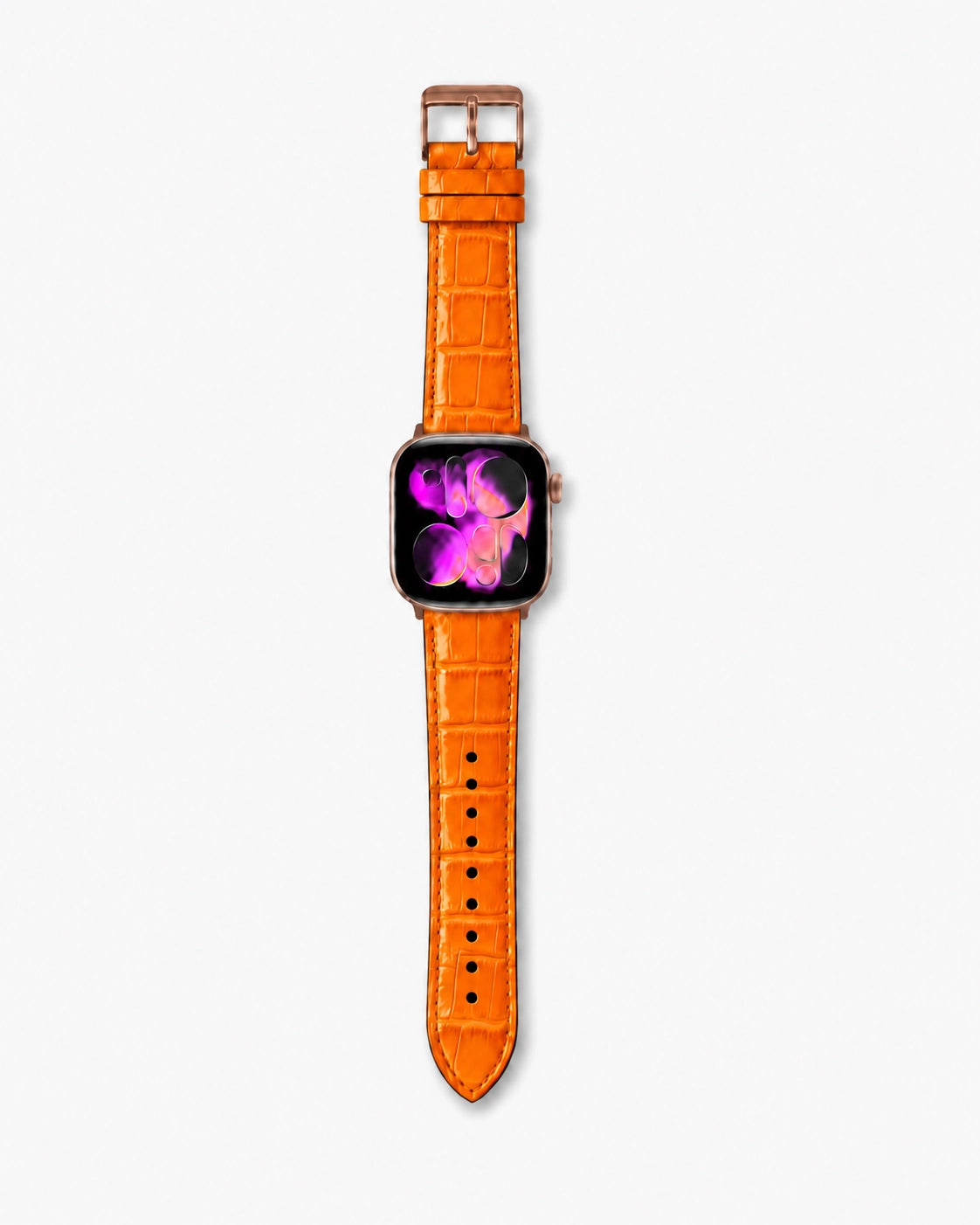 Apple Watch Deri Kordon | Turuncu Rugan Croco