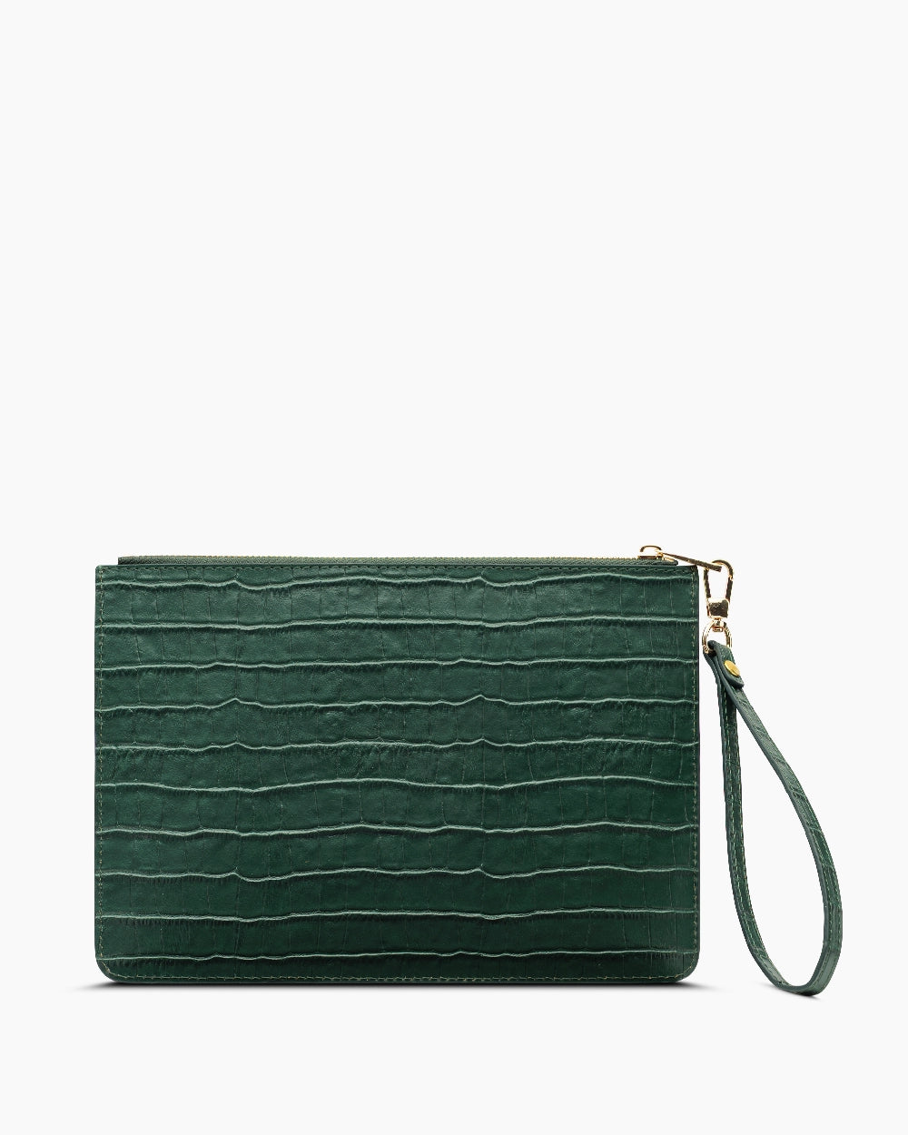 Deri Clutch Çanta | Zümrüt Yeşili Croco