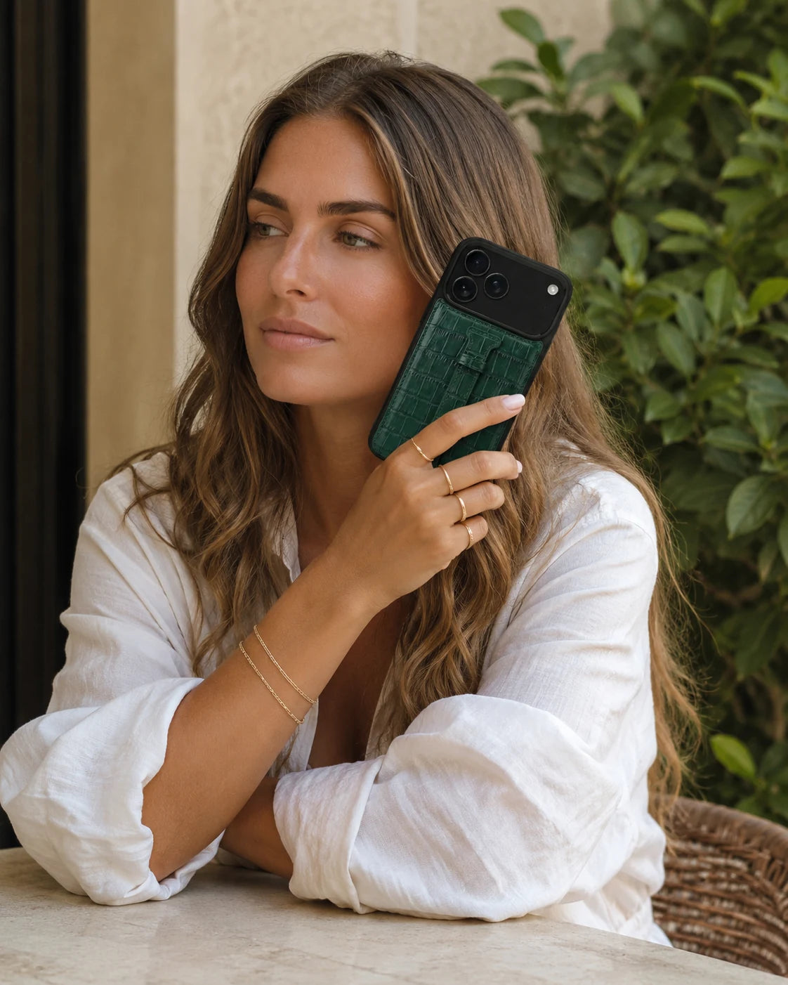 Kemerli iPhone Kılıfı | Zümrüt Yeşili Croco