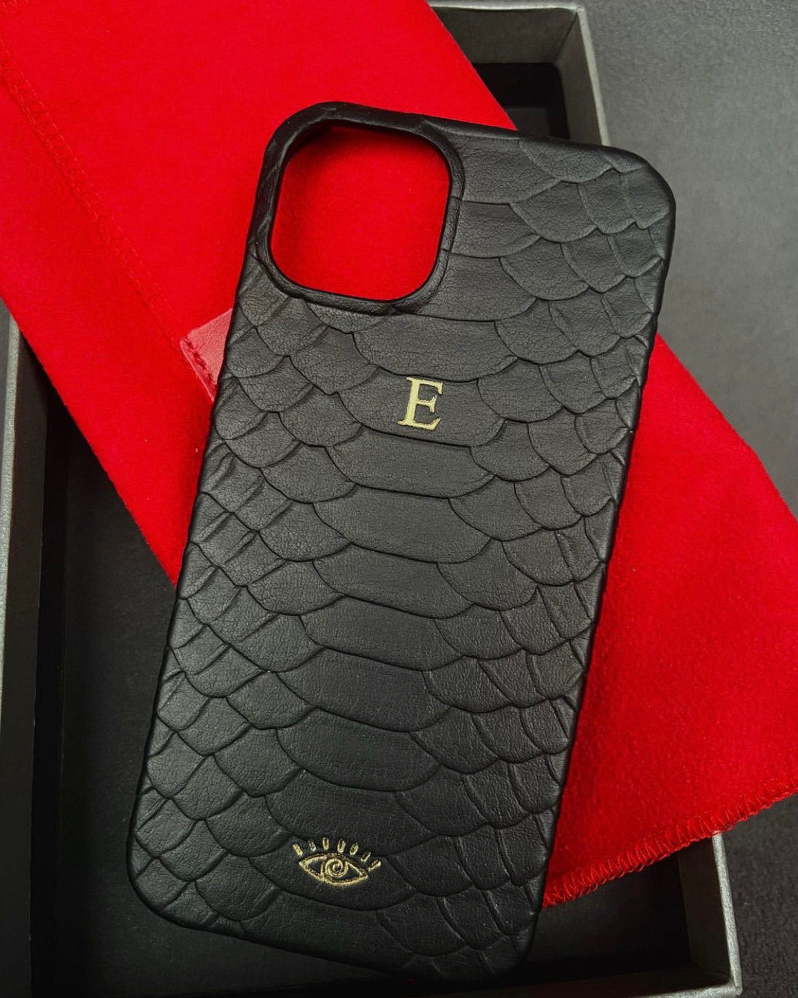 Piton Serisi Deri iPhone Kılıfı | Siyah