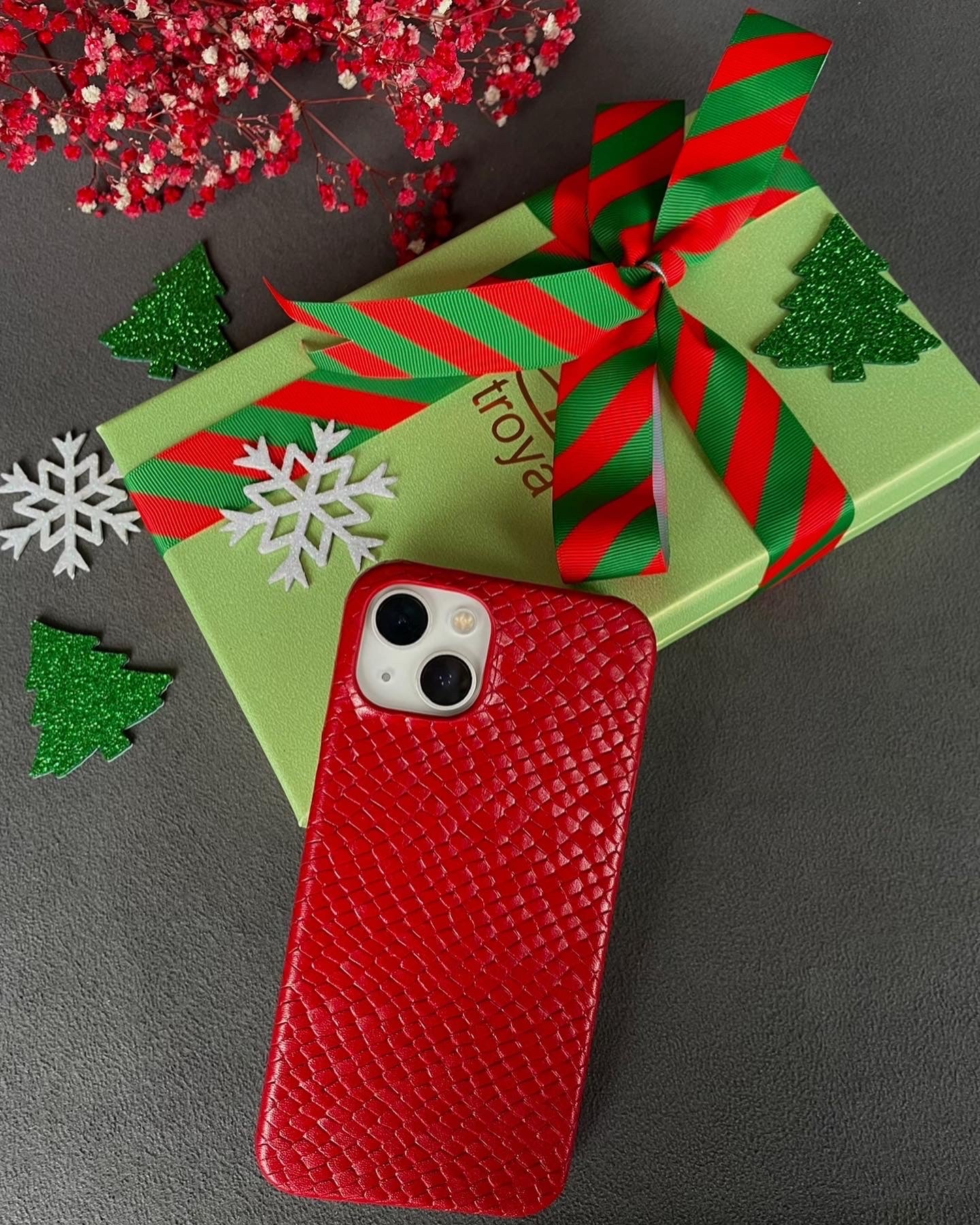 Su Pitonu Baskı iPhone Kılıfı - Kırmızı