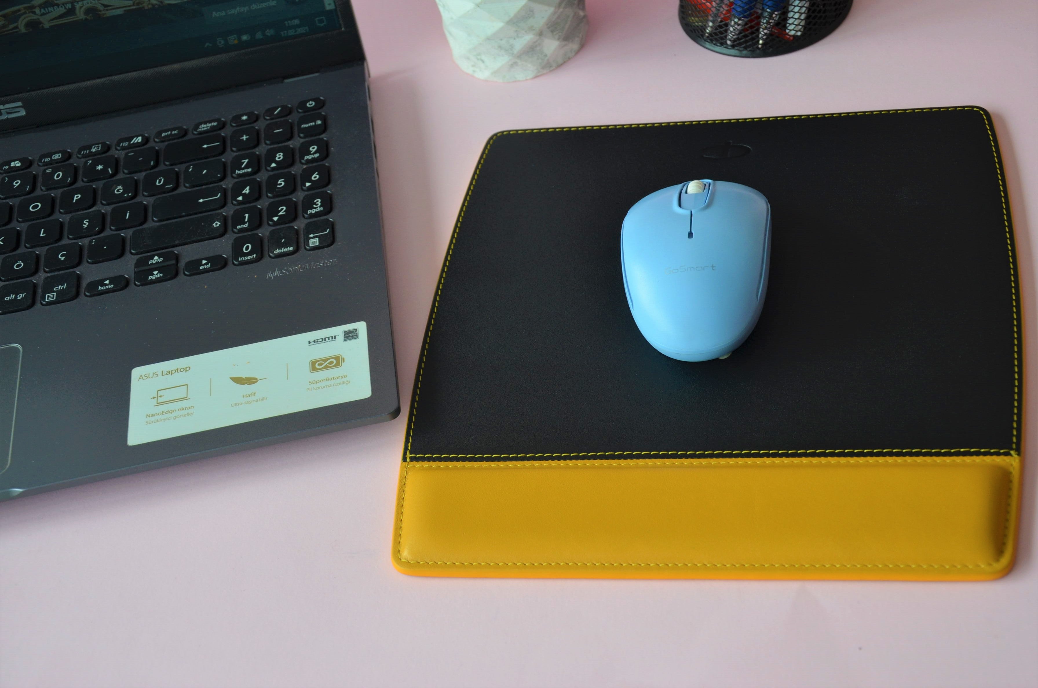 Deri Mouse Pad-Sarı