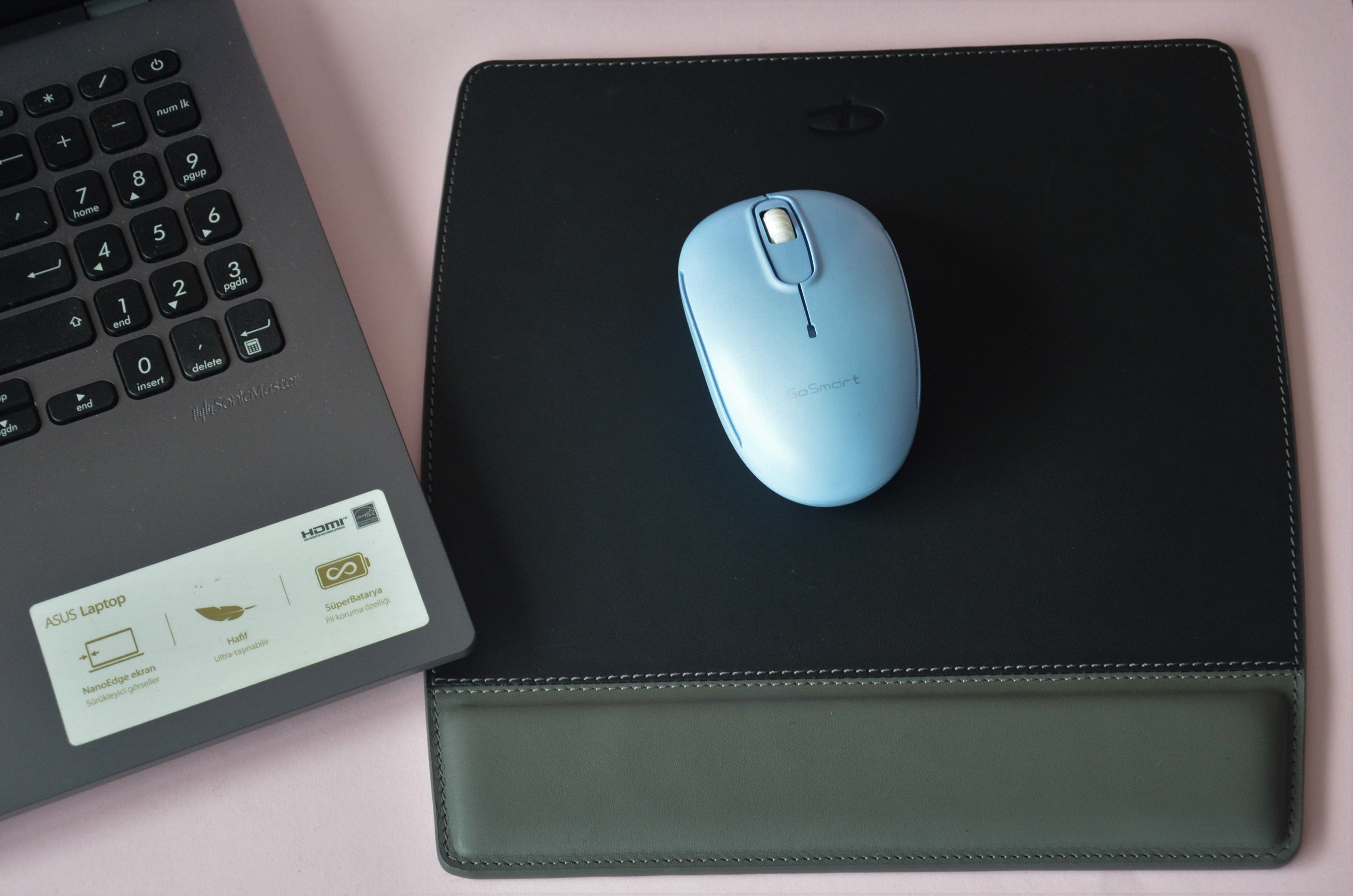 Deri Mouse Pad-Gri