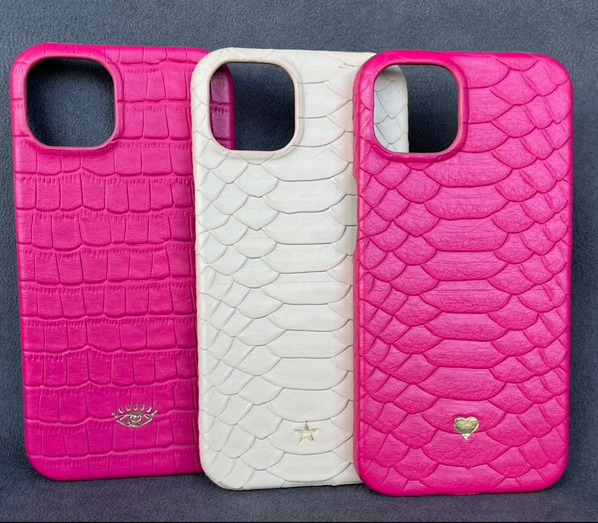 Piton serisi pembe piton telefon kılıfı