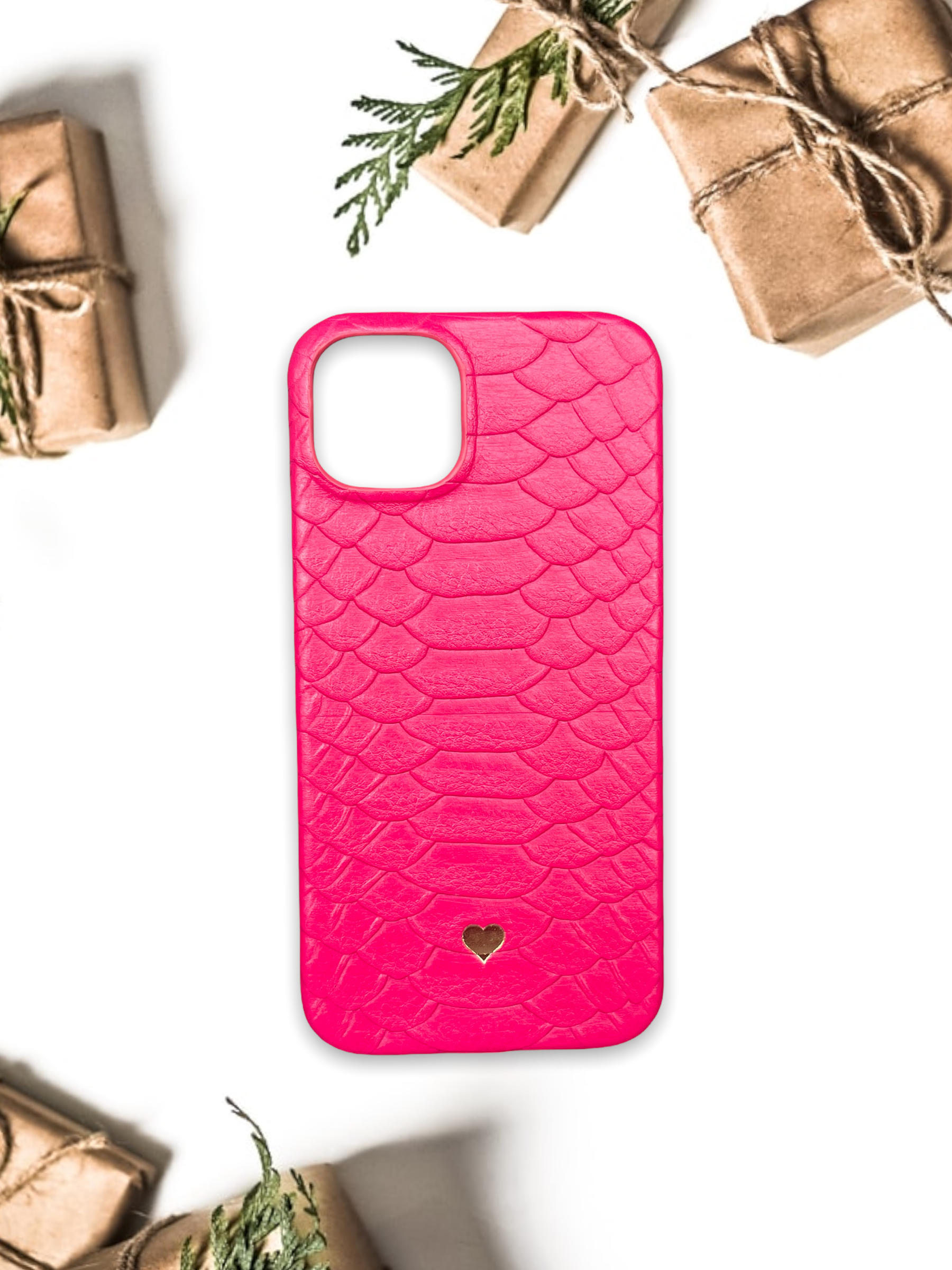 Piton serisi pembe piton telefon kılıfı