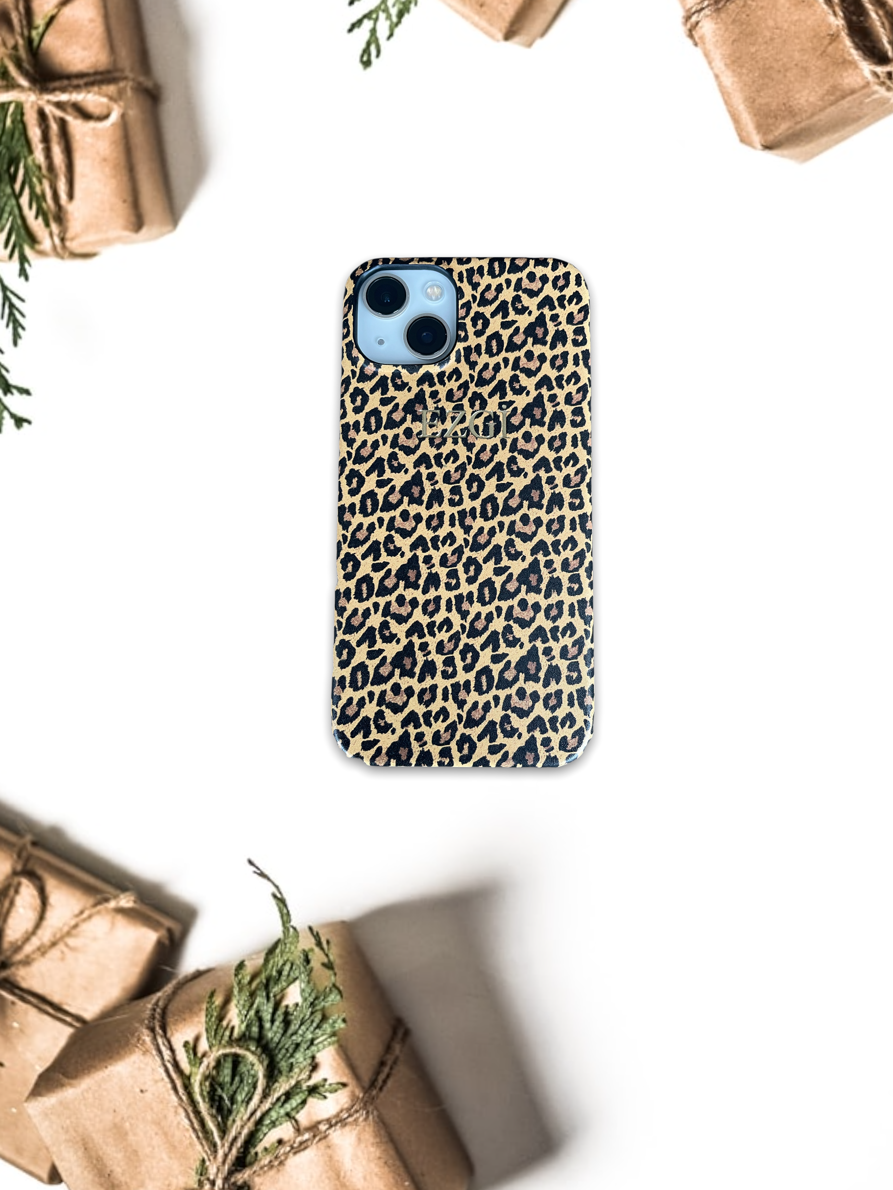Sarı Tabanlı Leopar Desenli iPhone Kılıfı