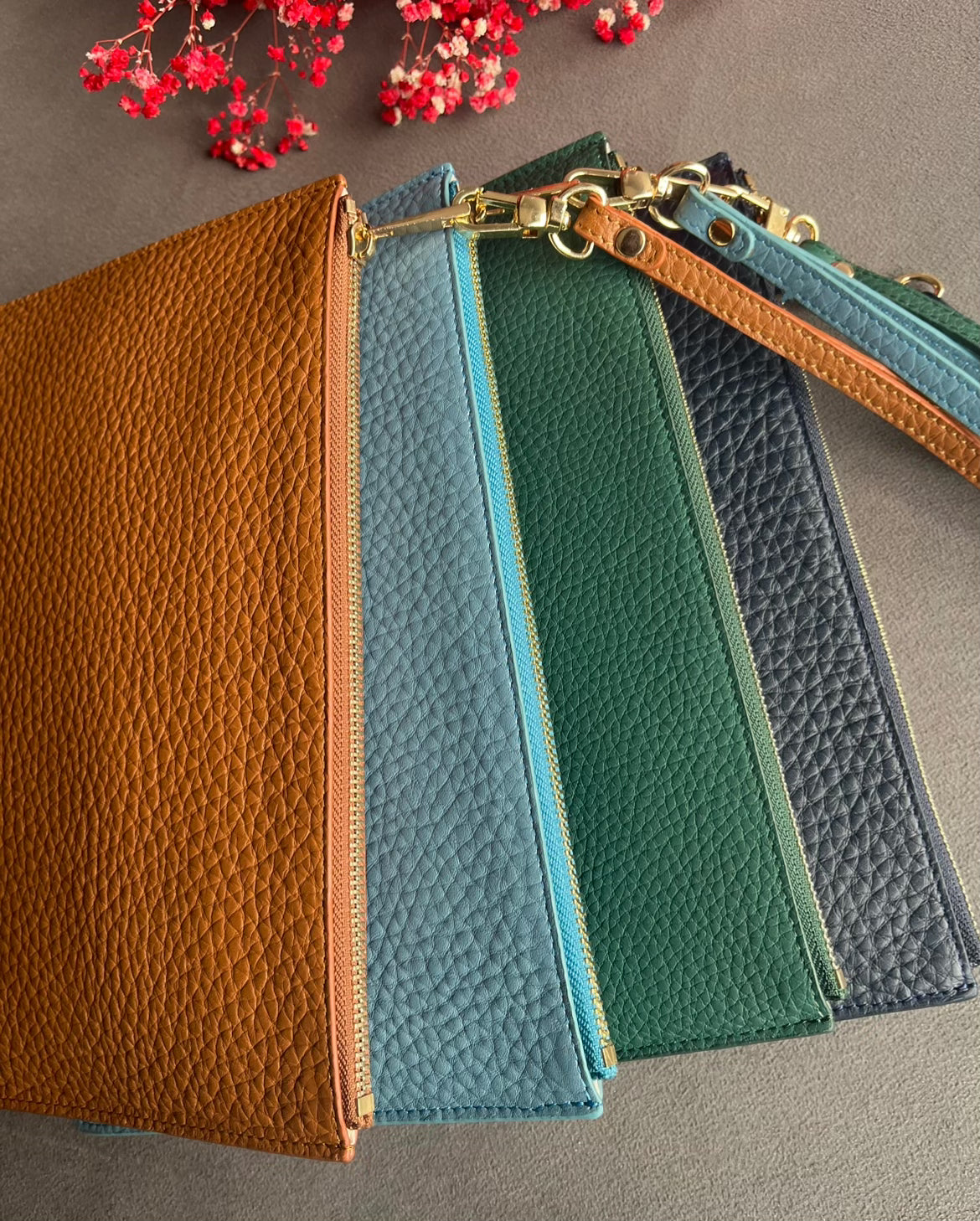 Deri Clutch Koyu Lacivert