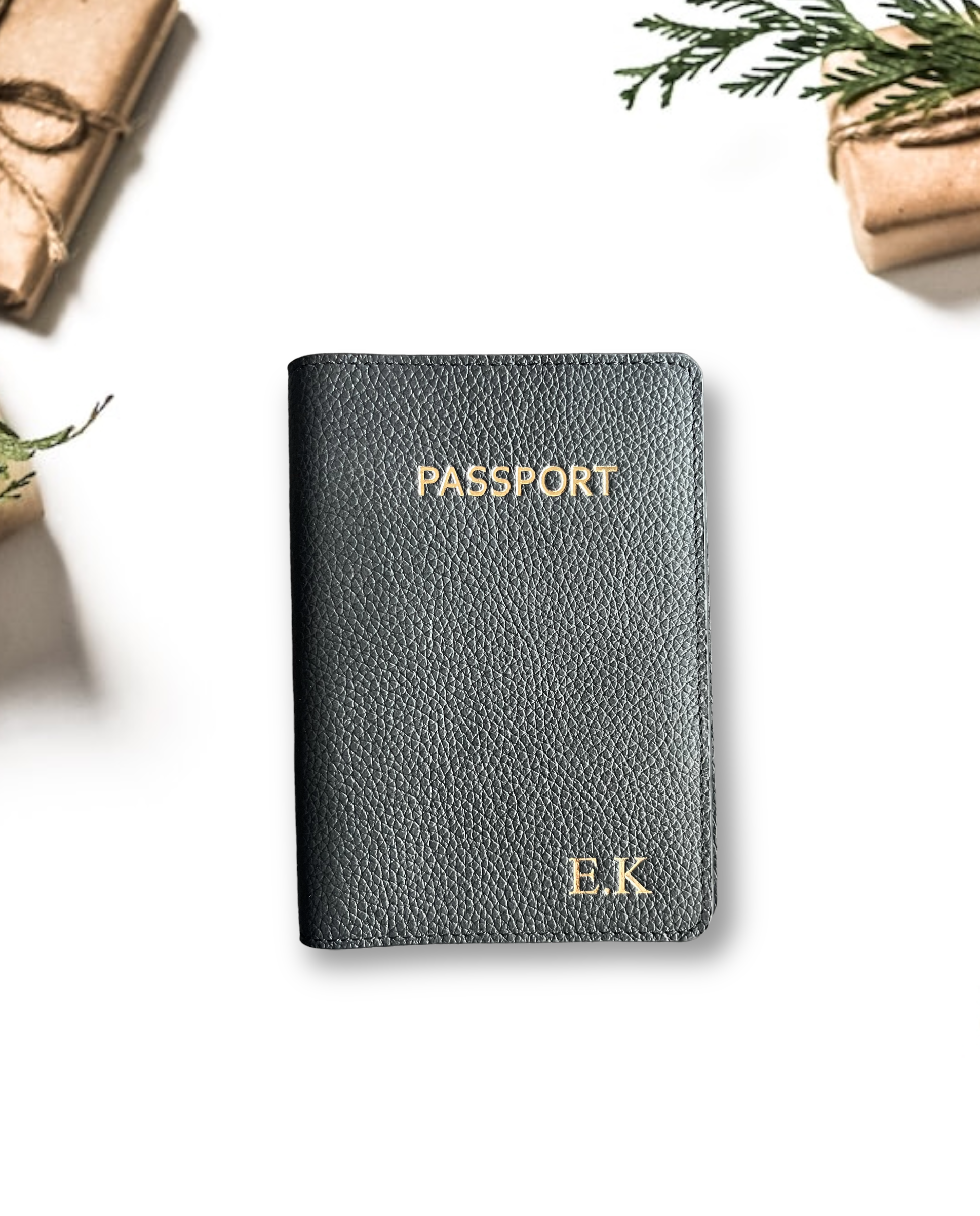 Deri pasaport Kılıfı-Siyah Flotur