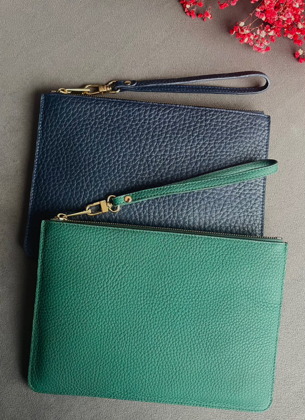 Deri Clutch Yeşil