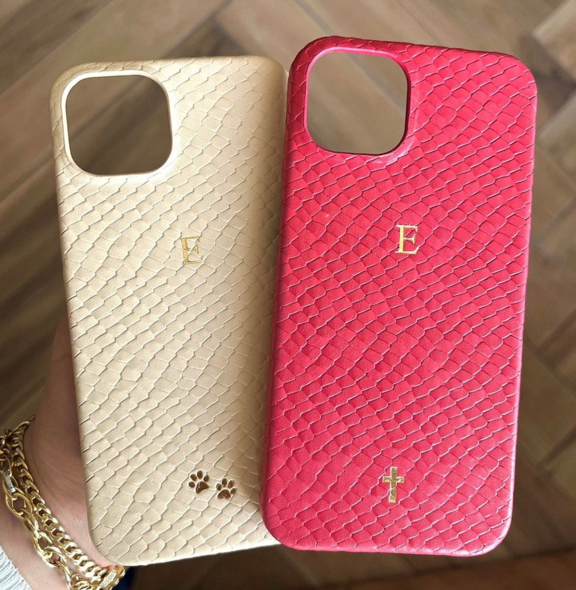 Su Pitonu Baskı iPhone Kılıfı - Bej